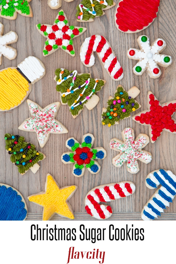 Christmas sugar cookies with buttercream frosting