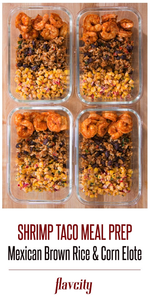 shrimp with rice and corn