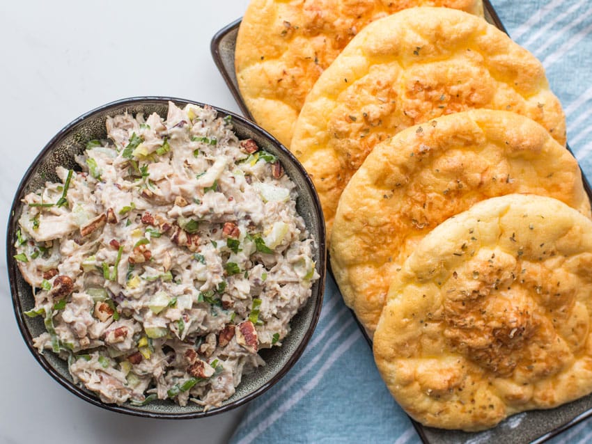 chicken salad sandwich and cloud bread