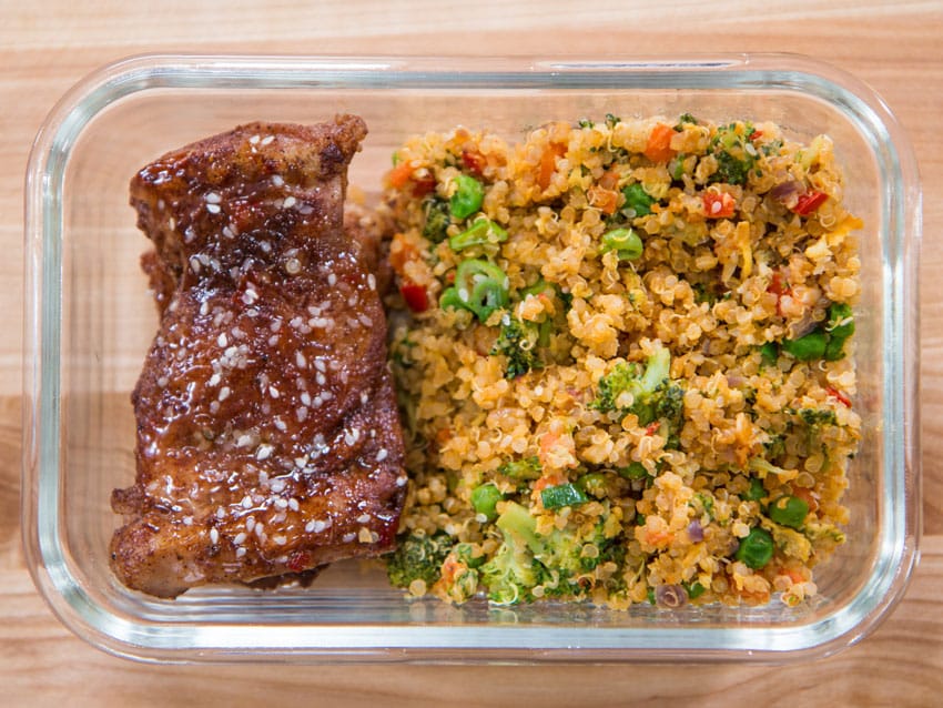 Quinoa Fried Rice With Sticky Spiced Chicken