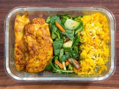 golden rice and chicken meal prep