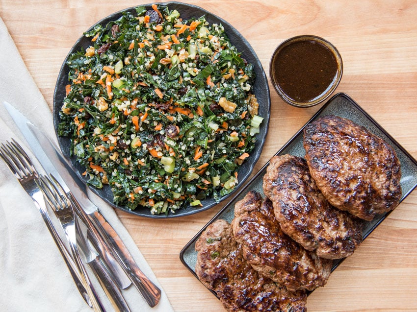 Greek Kale and Quinoa Salad Meal Prep Bowls - Abra's Kitchen