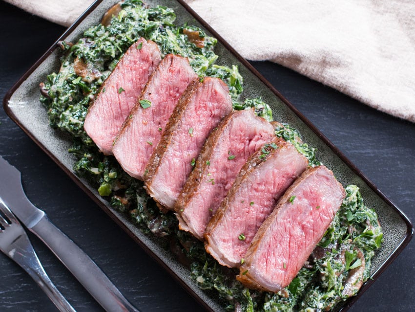 strip-steak-creamed-spinach