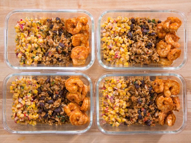 Easy Shrimp & Mexican Rice and Beans Meal Prep Bobby Parish Flavcity