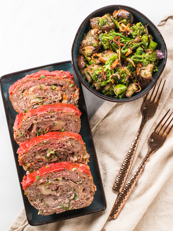 meatloaf and veggies