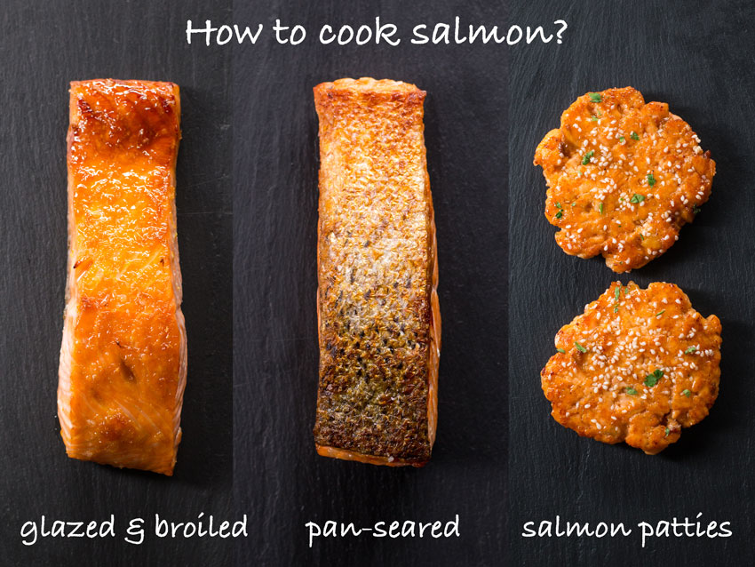 3 Easy Salmon Recipes Salmon Patties Broiled Glazed Pan Seared