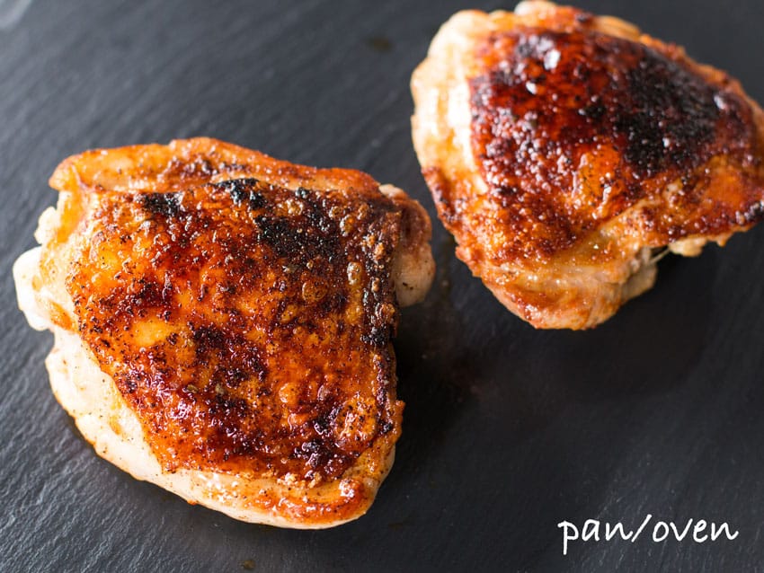 Crispiest skin-on chicken thighs