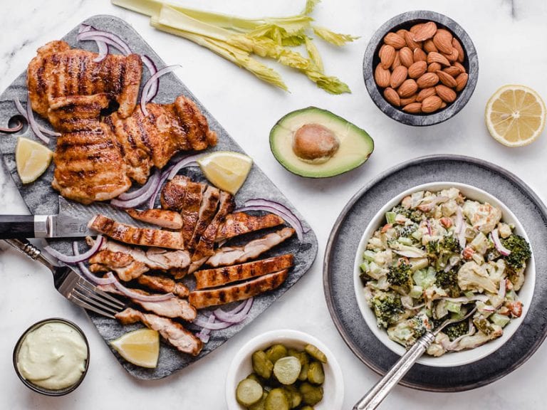 Fennel Chicken with Low Carb Roasted Veggie Salad Keto Lunch Ideas