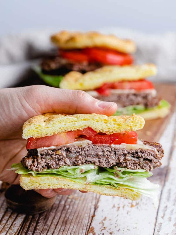 smash burger cloud bread bun