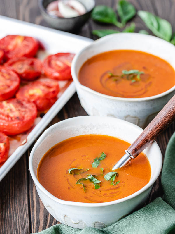 Roasted Tomato Basil Soup - FlavCity with Bobby Parrish