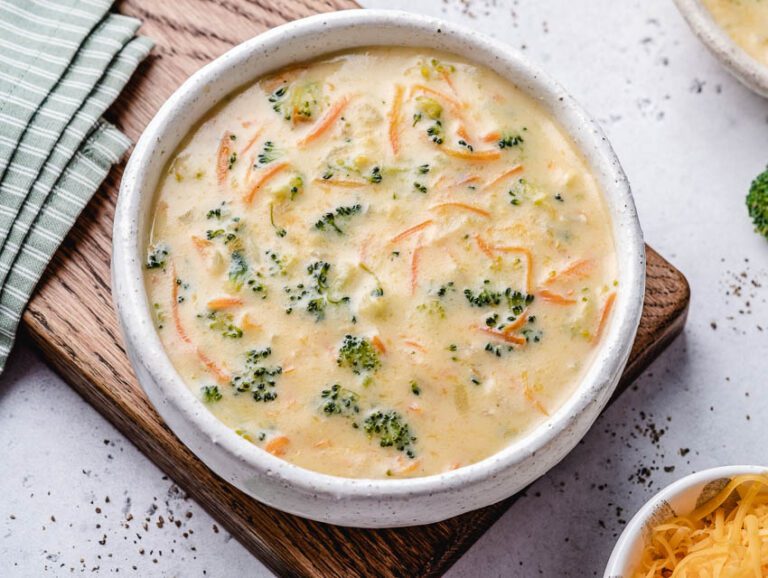 Broccoli Cheddar Soup Homemade Croutons